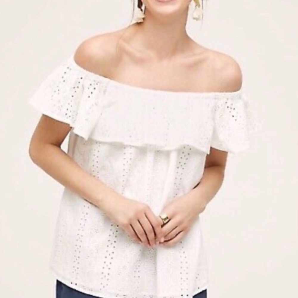 Anthropologie Eri + Ali Eyelet Top